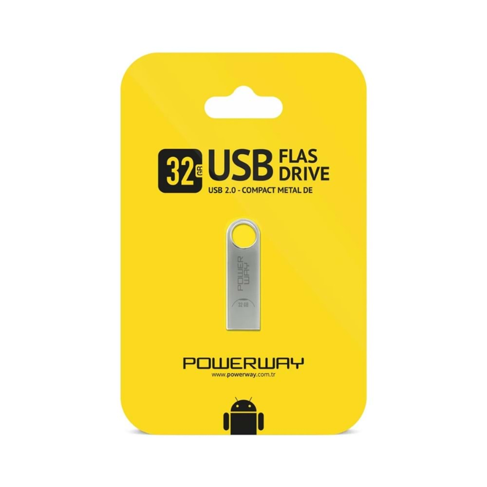 POWERWAY 32 GB USB MİNİ METAL FLASH BELLEK