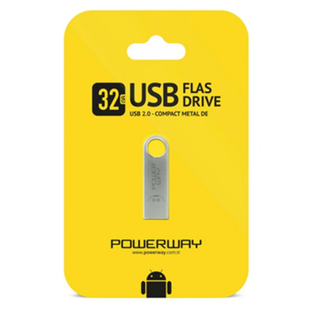 POWERWAY 32 GB USB MİNİ METAL FLASH BELLEK