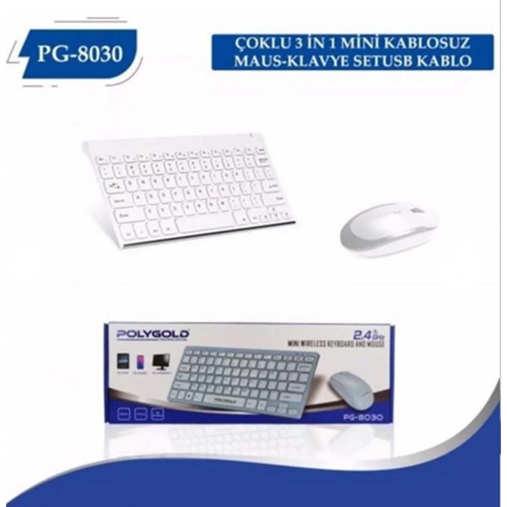 POLY GOLD PG-8030 WİRELESS MİNİ MOBİLE VE PC PORTABLE KLAVYE +MOUSE