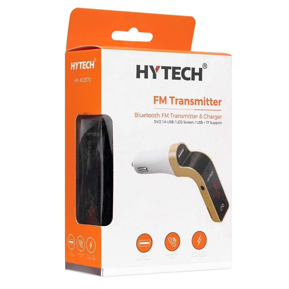 HYTECH HY-XCB70 5V 2.1A LED EKRAB USB+TF DESTEĞİ BLUETOOTH FM TRANSMİTTER