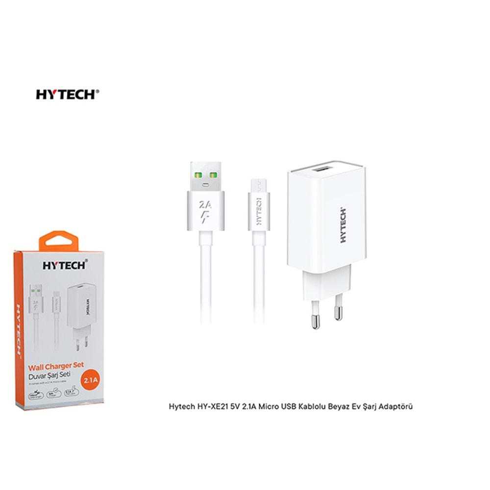 HYTECH HY-XE21 5V 2,1A MİCRO USB KABLOLU EV ŞARJ ADAPTÖRÜ