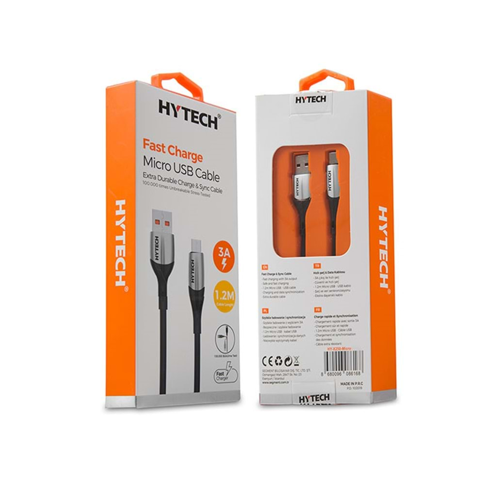 HYTECH HY-X250 3A MİCRO USB 1,2m DATA + SARJ KABLOSU