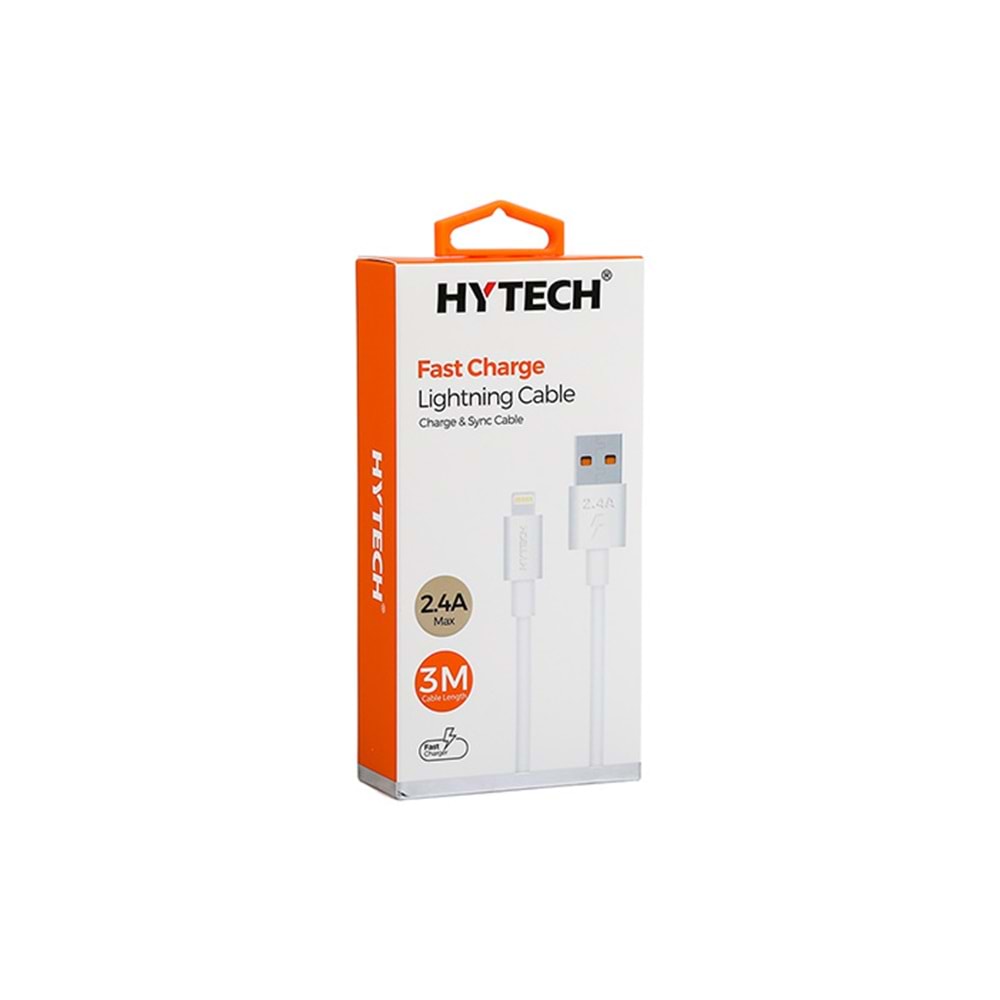 HYTECH HY-X99 3m 2.4A USB to LIGHTNİNG BEYAZ DATA+SARJ KABLOSU
