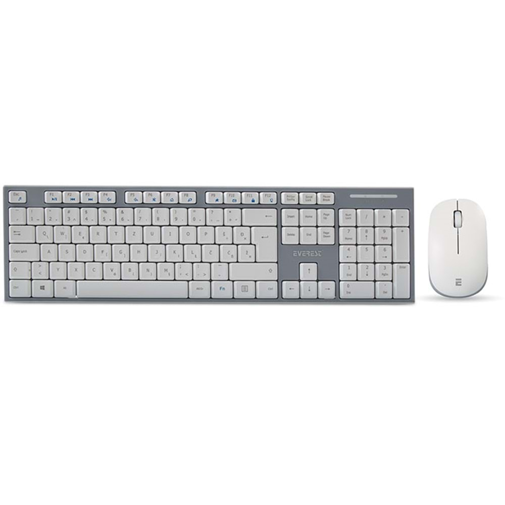 EVEREST KM-6063 BEYAZ-GRİ KABLOSUZ Q M.M KLAVYE+MOUSE SET