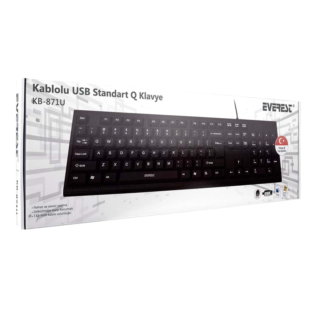 EVEREST KB-871U USB Q STANDART SİYAH KLAVYE