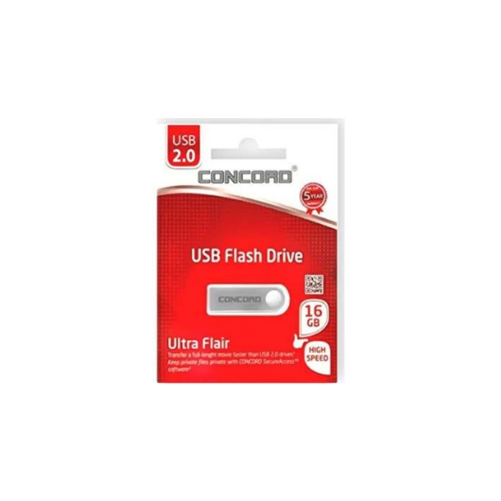 CONCORD C-U16 16 GB USB DÜZ 2,0 METAL FLASH BELLEK