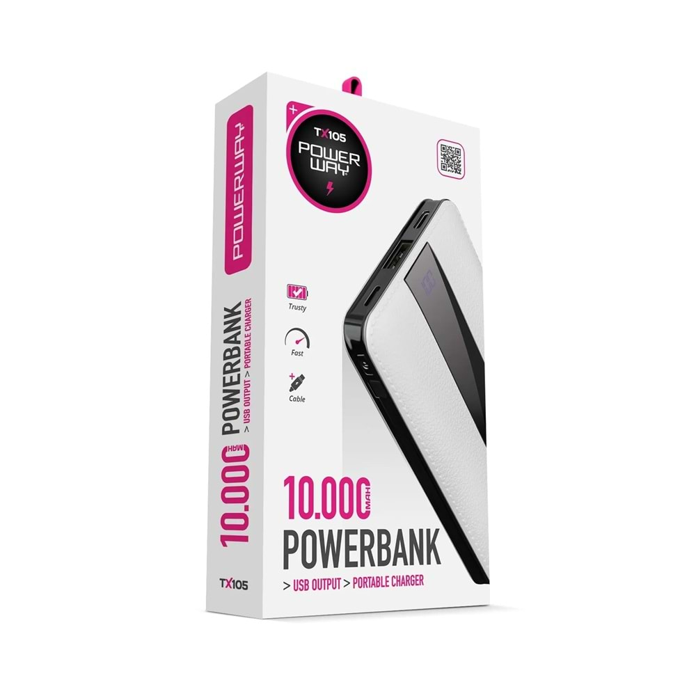 POWERWAY TX105 10000 mAh DİJİTAL GÖSTERGELİ POWERBANK