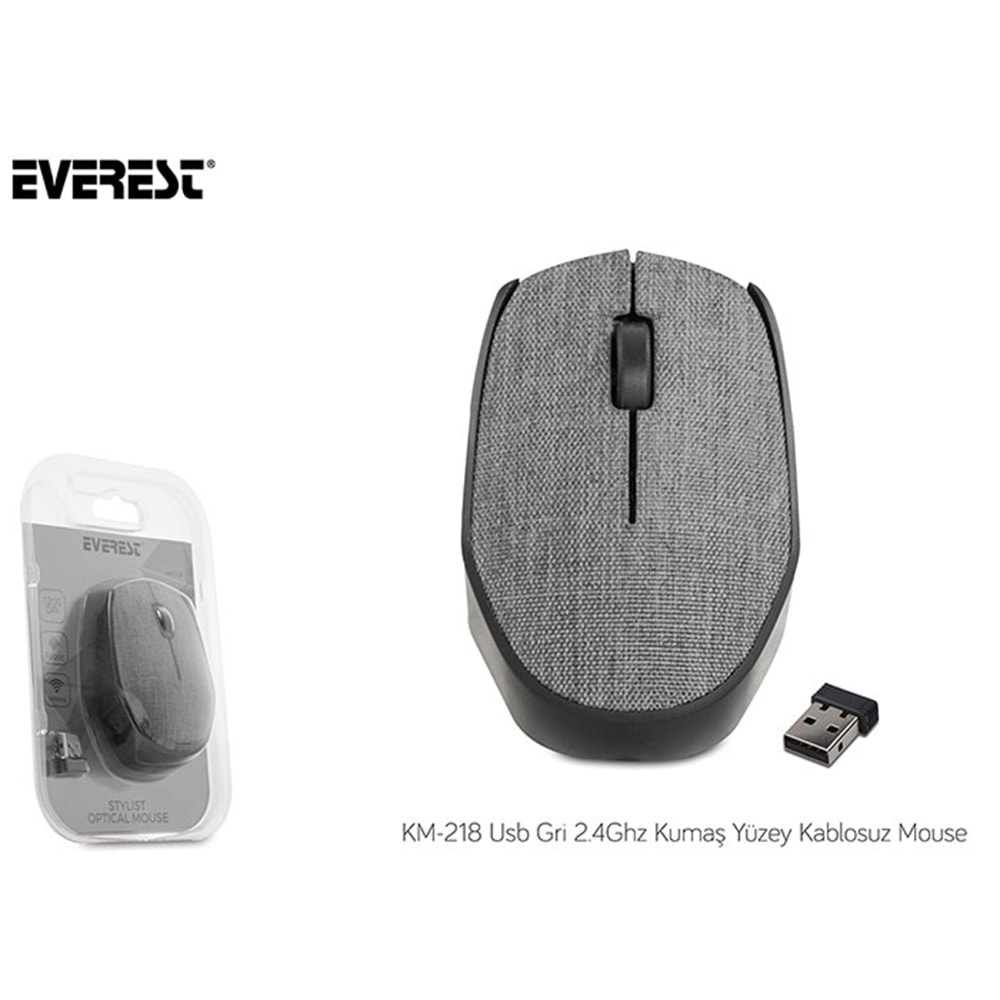 EVEREST KM-218 USB 2,4Ghz KUMAŞ YÜZEY KABLOSUZ MOUSE