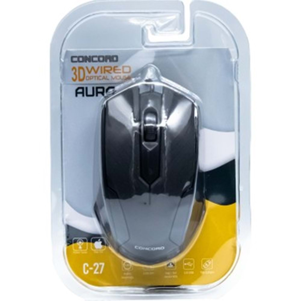 Concord C-27 Aura Usb 120 Cm 1000 Dpi Kablolu Mouse