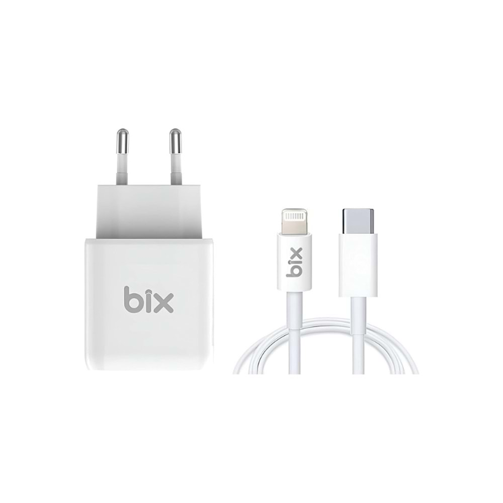 Bix BX-CL20TA 5V,3A/9V,2,22A/12V.1,67A/20W İphone 3A Type-C 1mt Kablolu Şarj Cihazı