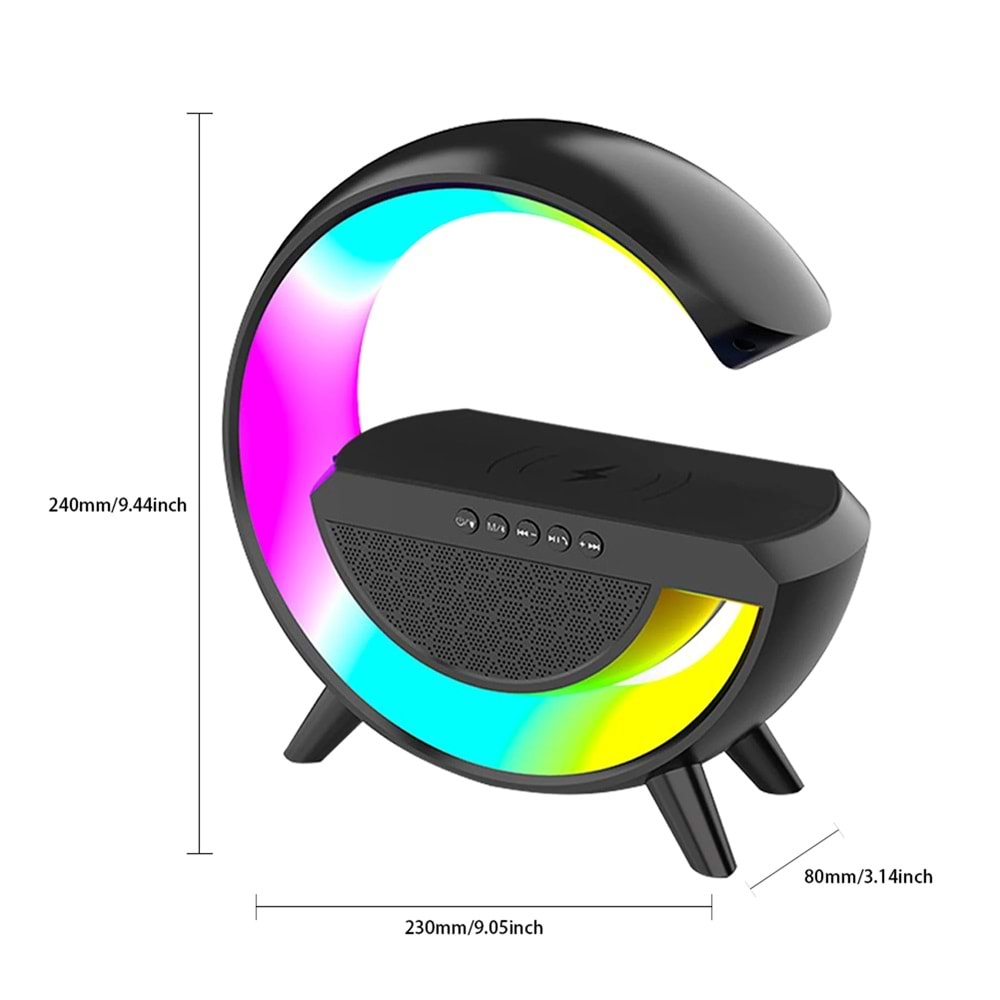 HM-2301 7 RENK RGB WİRALESS ŞARJ BLUETOOTHT G SPEAKER