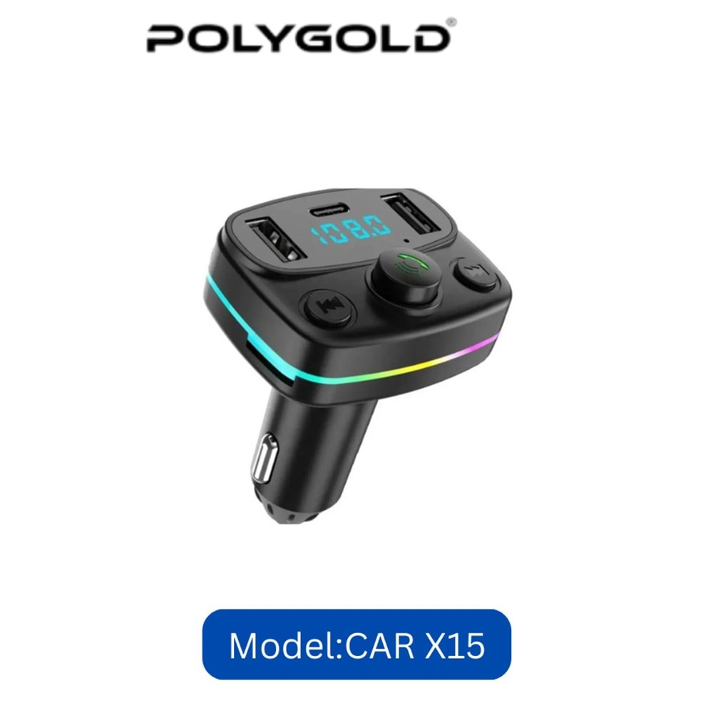 POLYGOLD CAR X15 BLUTOOTHT FM MODÜLATÖR