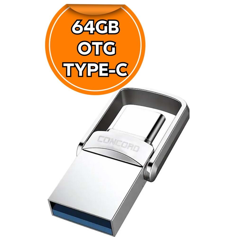 Concord OOGTN64 64 GB Otg Type-C Mini Metal Flash Bellek