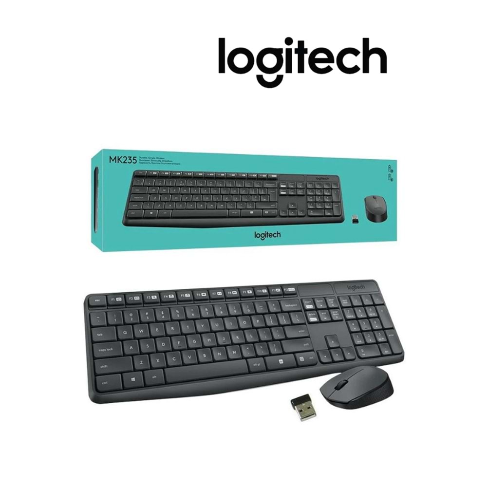 Logitech MK235 Kablosuz Klavye Mouse Set (Q TR)