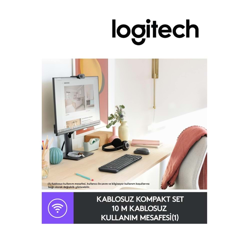 Logıtech MK220 Kablosuz Klavye Mouse Set (Q TR)