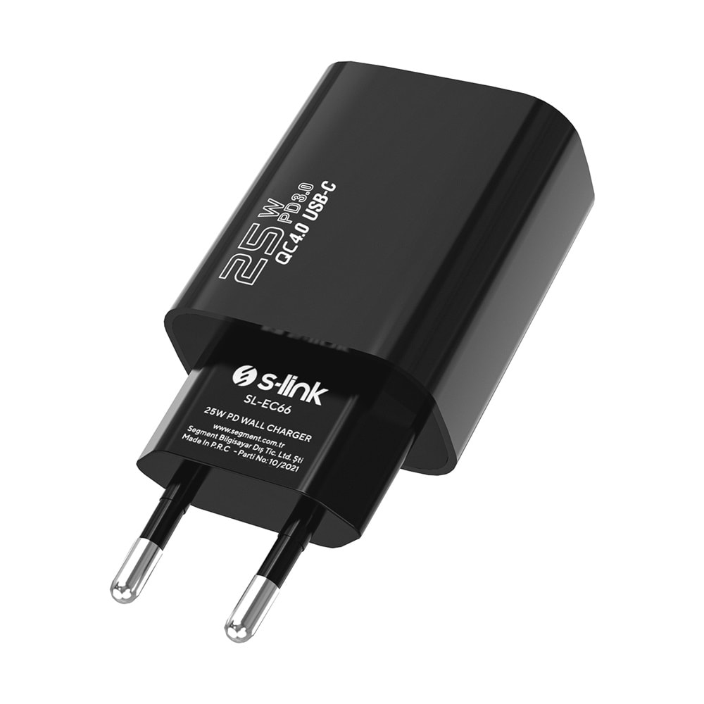 S-link SL-EC66 25W PD3.0 Super fast Charge QC4.0 Type USB-C Hızlı Ev Şarj Adaptörü