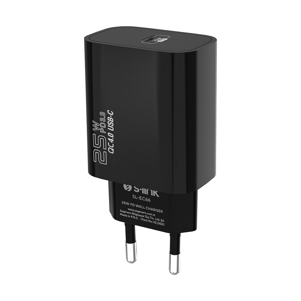 S-link SL-EC66 25W PD3.0 Super fast Charge QC4.0 Type USB-C Hızlı Ev Şarj Adaptörü