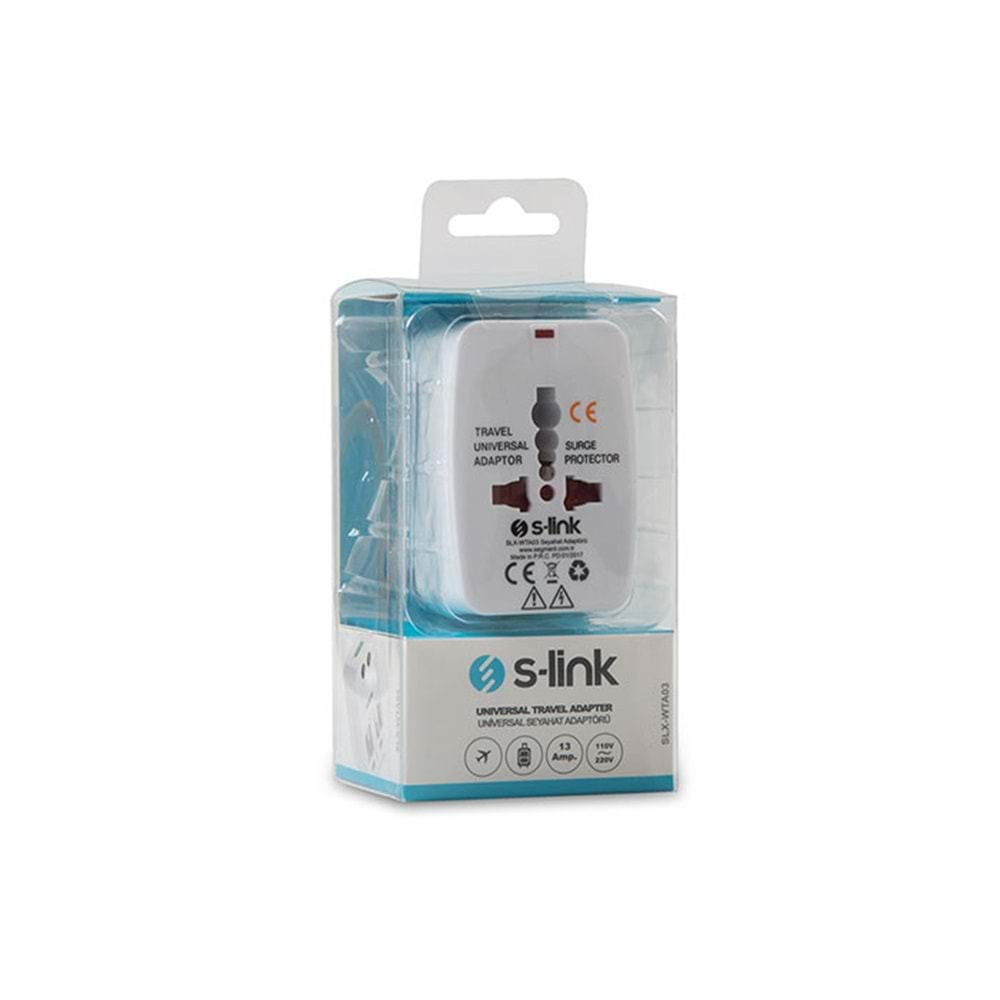 S-link SLX-WTA03 Beyaz Universal Seyahat Adaptoru