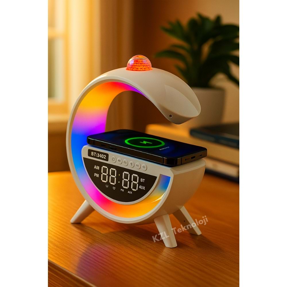 HM-2307 BT-3402 RGB DİJİTAL SAATLİ G SPEAKER