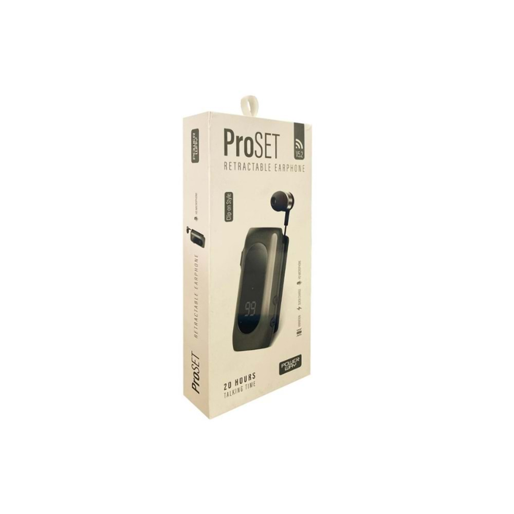 Powerway PROSET V5.2 Siyah Makaralı Çekçek Bluetooth Kulaklık