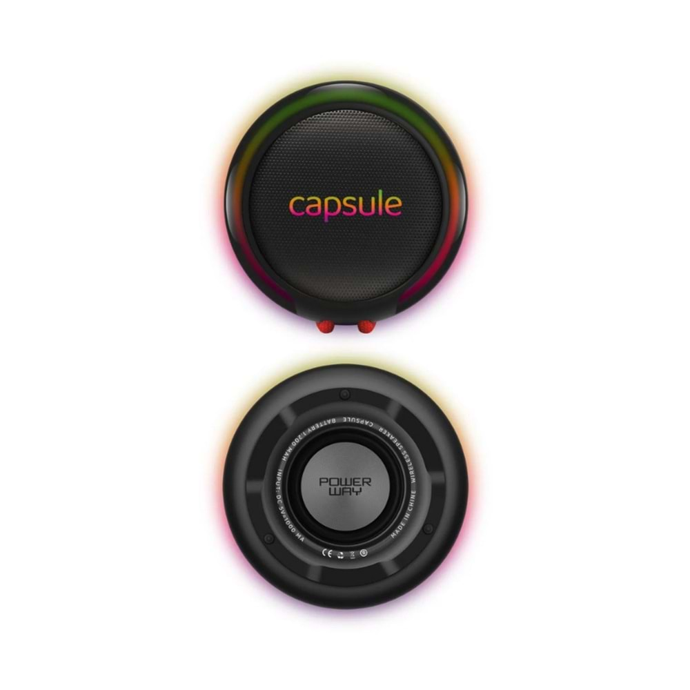 Powerway CAPSULE Radyolu USB AUX Müzikli Taşınabilir Bluetooth Hoparlör