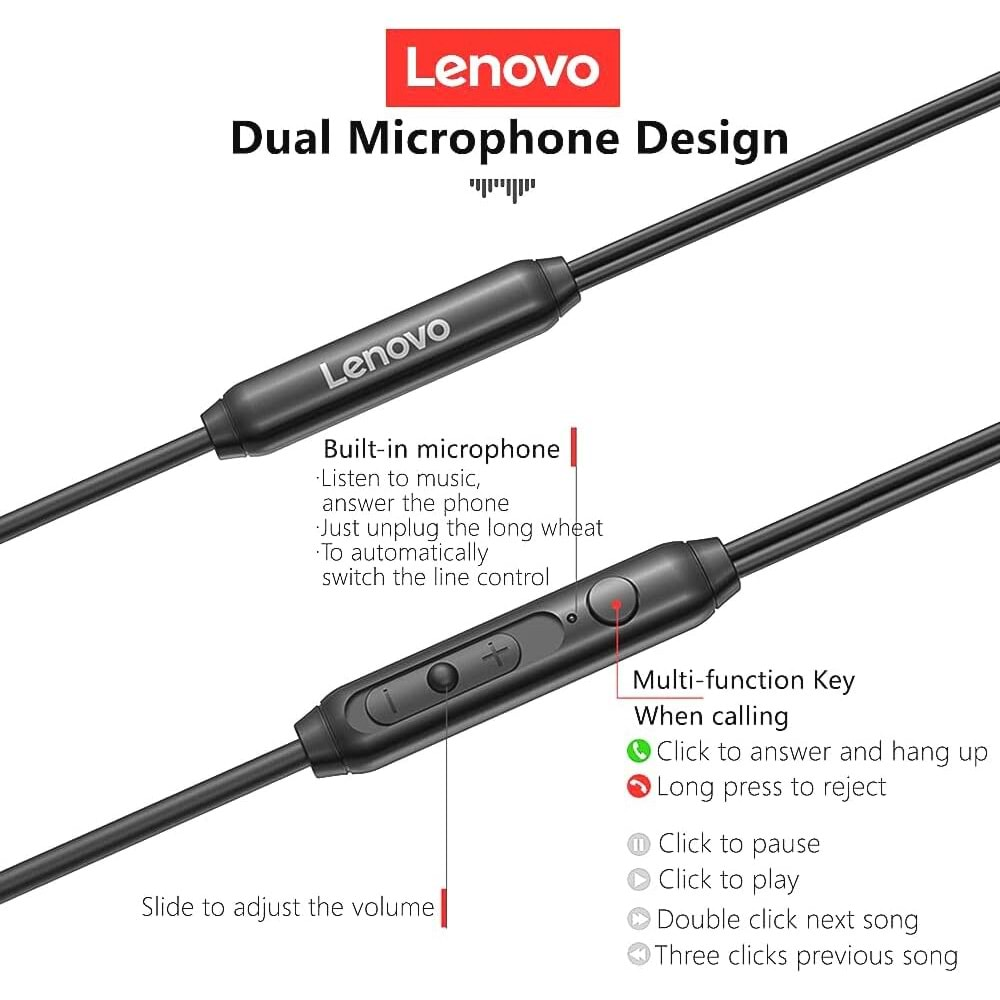 Lenovo H102 Kulakiçi Kablolu Telefon Kulaklığı