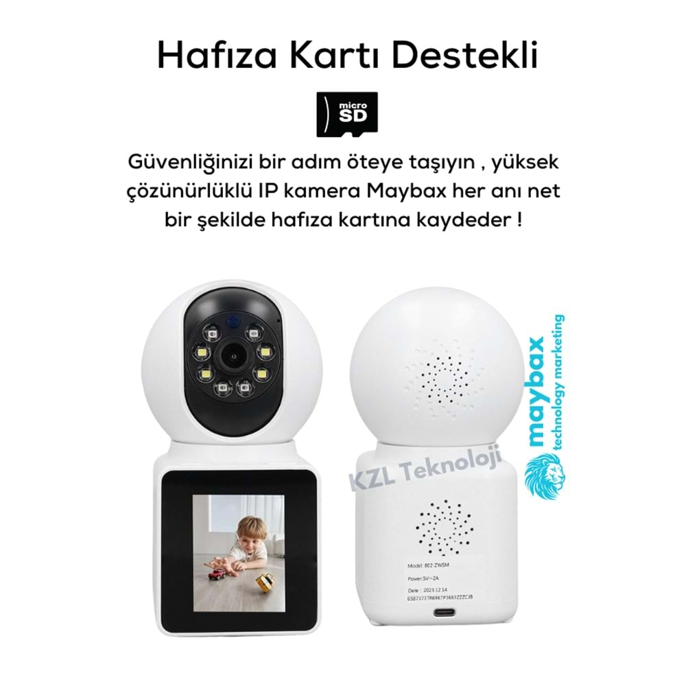 LEERFEİ LF-S8 Ekranlı Kablosuz Wifi IP Kamera 1080P Full HD Hareketli Kamera