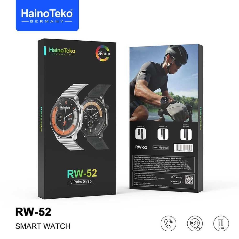 RW-52 HAİNO TEKO AMOLED 3 KORDON AKILLI SAAT