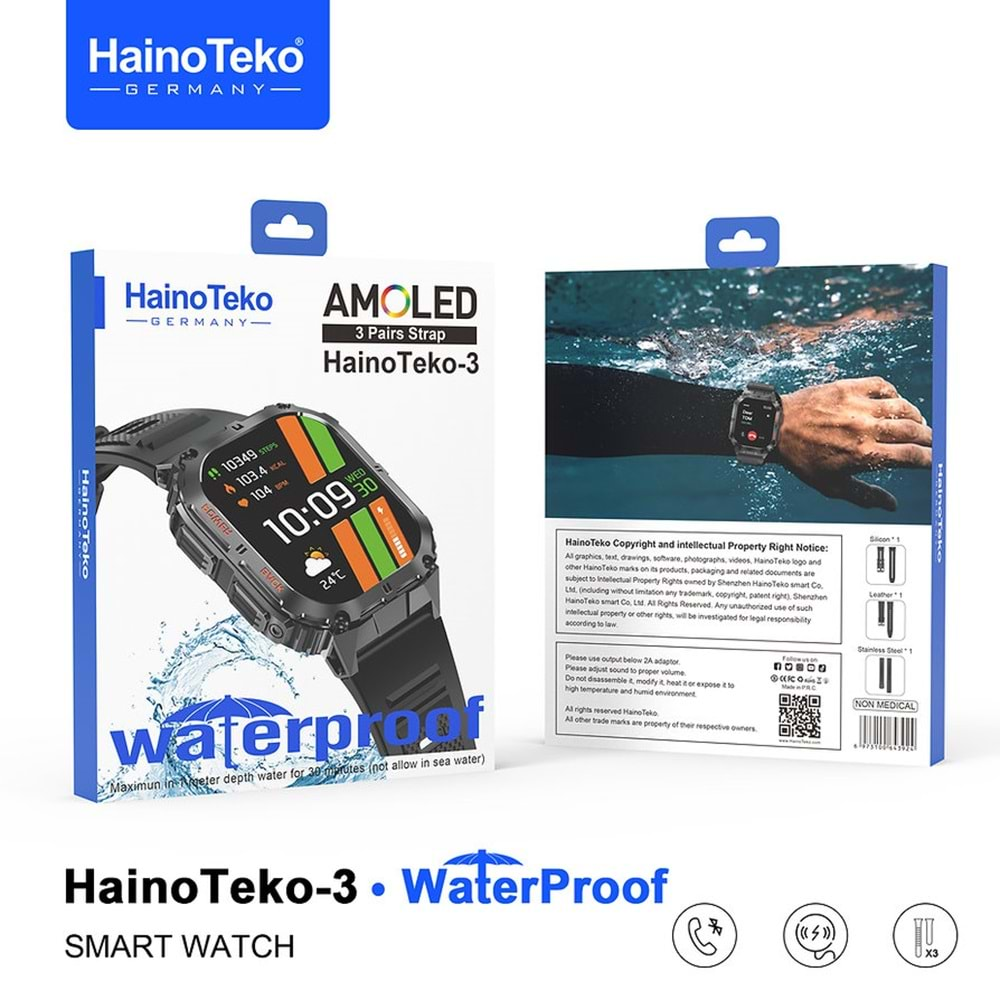 HAINOTEKO TEKO-3 AMOLED AKILLI SAAT