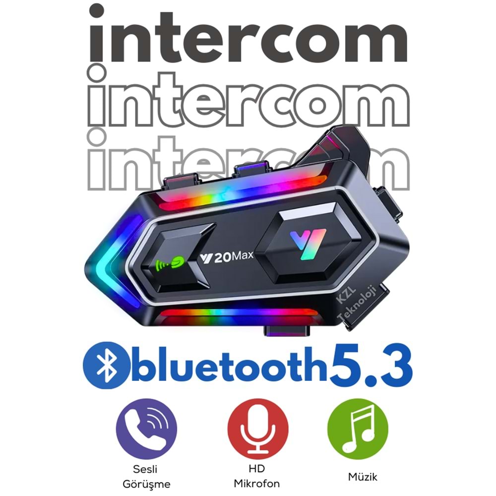 DT-Y20 MAX İNTERKOL MOTORCU KASK BLUETOOTH KULAKLIK