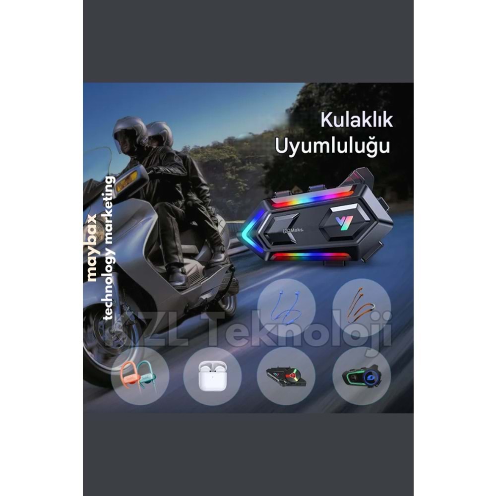 DT-Y20 MAX İNTERKOL MOTORCU KASK BLUETOOTH KULAKLIK