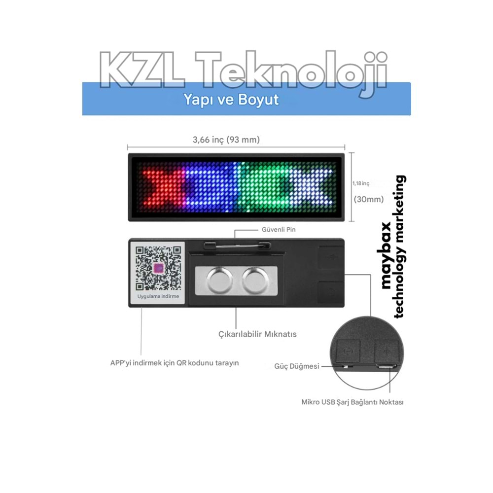 HXP-001 MATRİX LED MİNİ YAKA LED