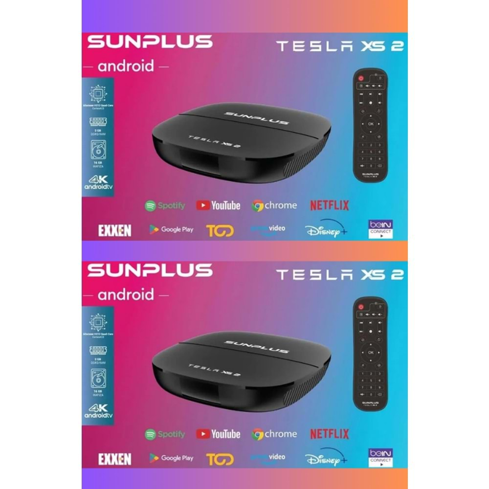 Sunplus TESLA XS 2 serıes cortexA53 Androıd DDR3 2GB 16GB TV Box