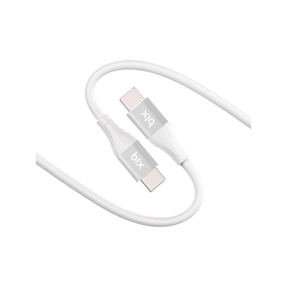 Bix BXSC1CC 60W 1,2mt Type-C den Type-C ye Ultra Yumuşak Silikonlu Kablo