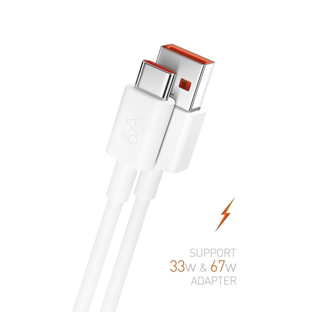 Powerway M6 Type-C To Usb-A Pd 67W 6A Şarj ve Veri Aktarım Kablosu