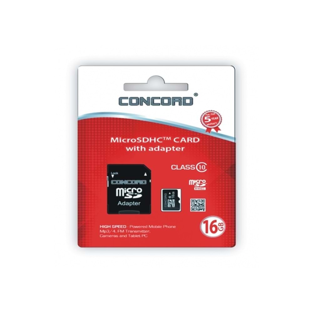 Concord C-M16 16 GB Micro SD Adaptörlü Class 10 Hafıza Kartı