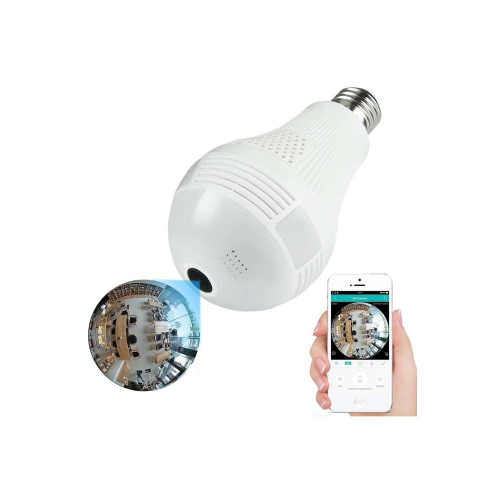 VR CAM VR-V9-X DUY GİRİŞLİ LED AMPÜL HD WI-Fİ KAMERA