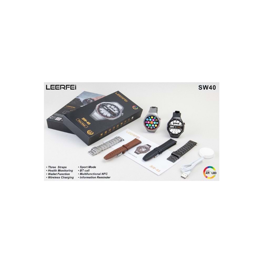 LEERFEİ SW-40 AMOLED 3 KORDONLU AKILLI SAAT
