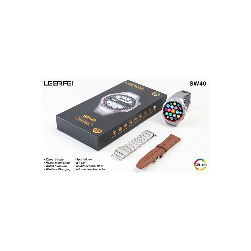 LEERFEİ SW-40 AMOLED 3 KORDONLU AKILLI SAAT