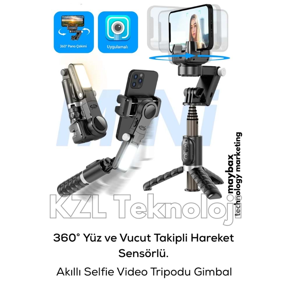 PG-Q18 GIMBAL LED IŞIKLI KUMANDALI TRİPOD SELFIE ÇUBUĞU