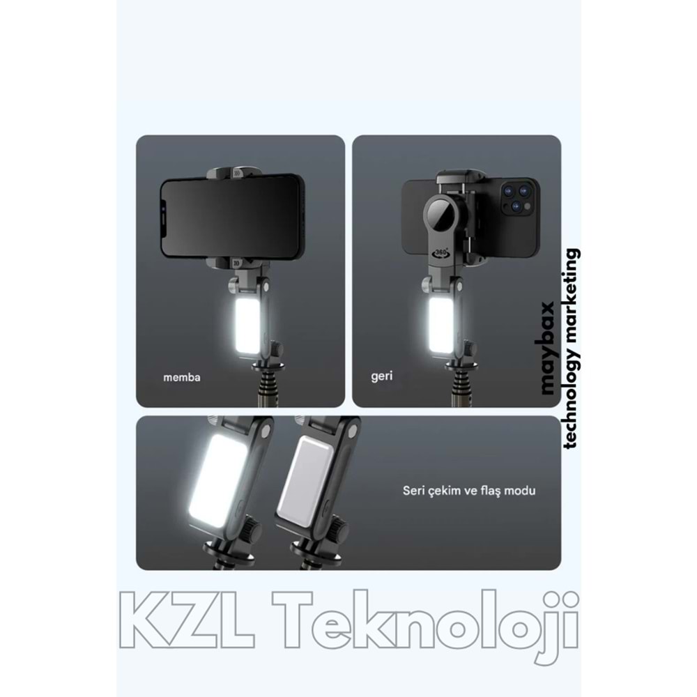 PG-Q18 GIMBAL LED IŞIKLI KUMANDALI TRİPOD SELFIE ÇUBUĞU