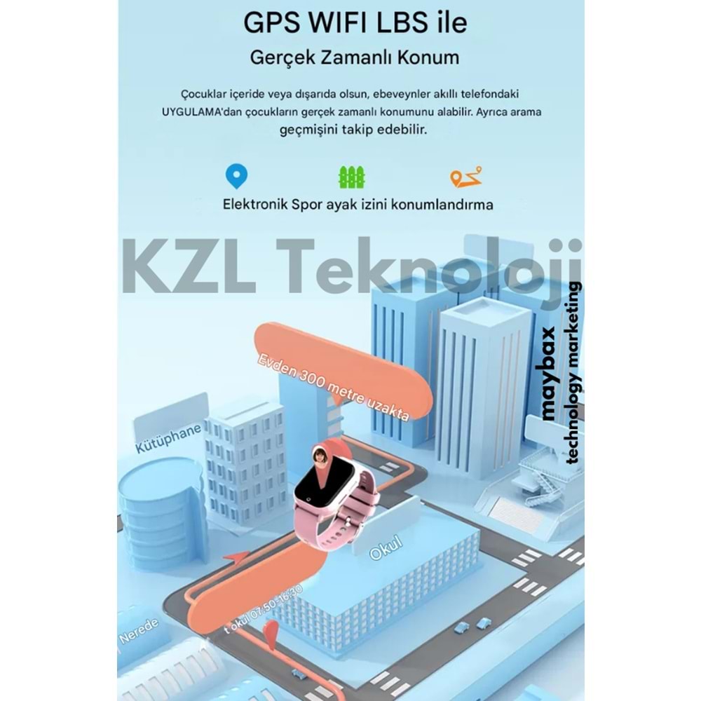 WONLEX KT01 SİM KARTLI 4G GPRS ÇOCUK AKILLI SAATİ