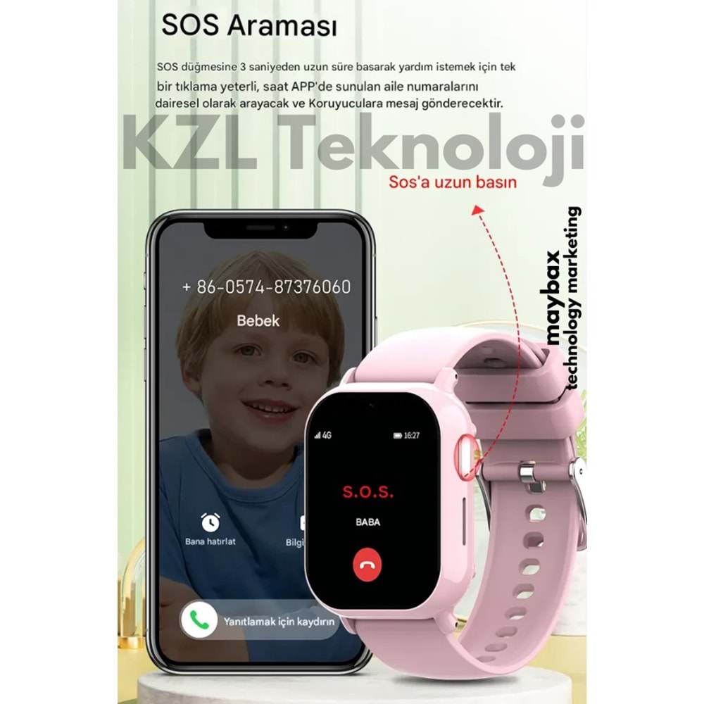 WONLEX KT01 SİM KARTLI 4G GPRS ÇOCUK AKILLI SAATİ