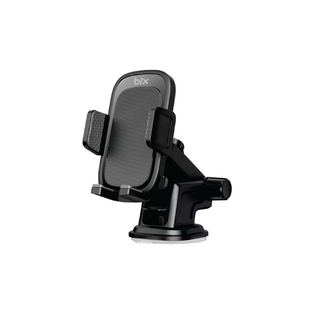 Bix BXCH4 Torpido Üstü, Cam, Ön Panel için Ayarlanabilir 360 Derece Araç içi Vantuzlu Telefon Tutucu Siyah