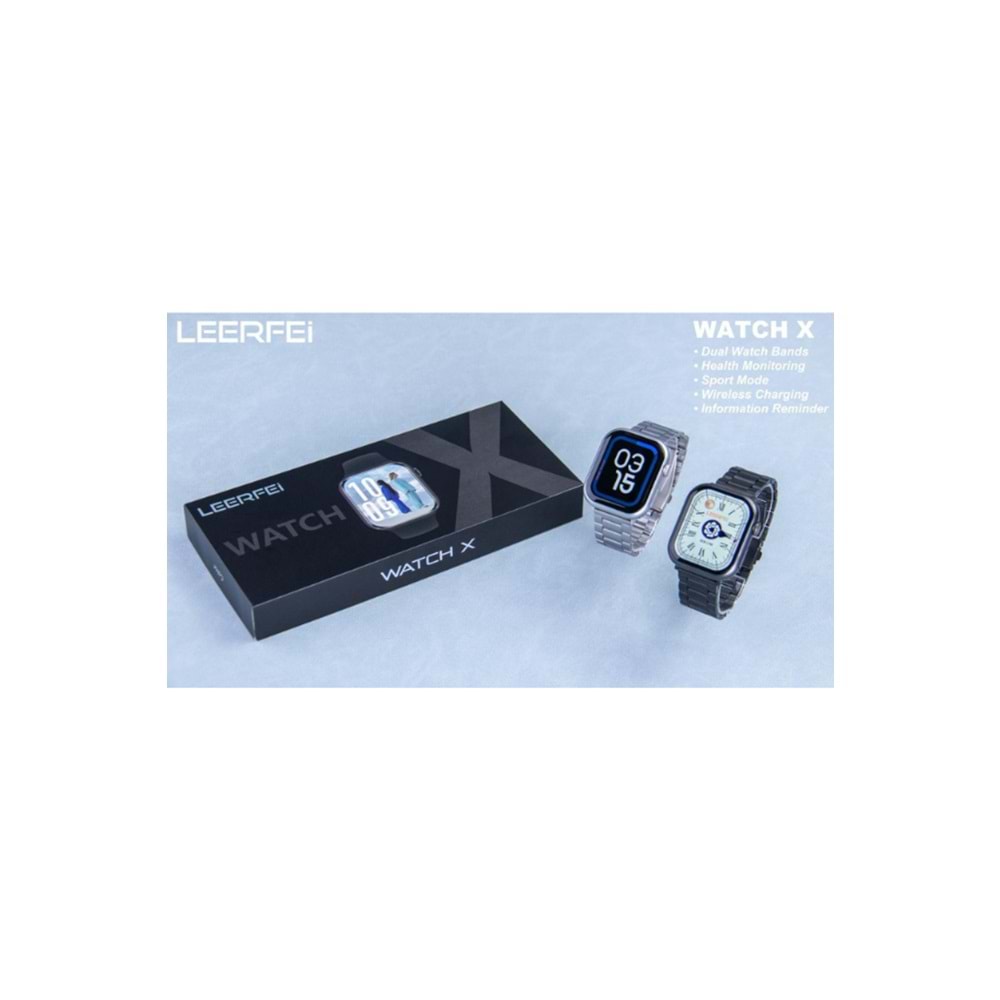 LF-WATCHX SİYAH KUTU AMOLED AKILLI SAAT