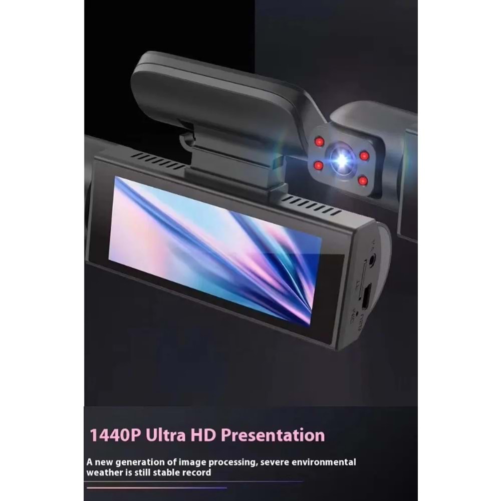 M8 1296P ÇİFT LENS ARAÇ İÇİ DİKİZ GPRS DASHCAM Wİ-Fİ ARABA KAMERASI