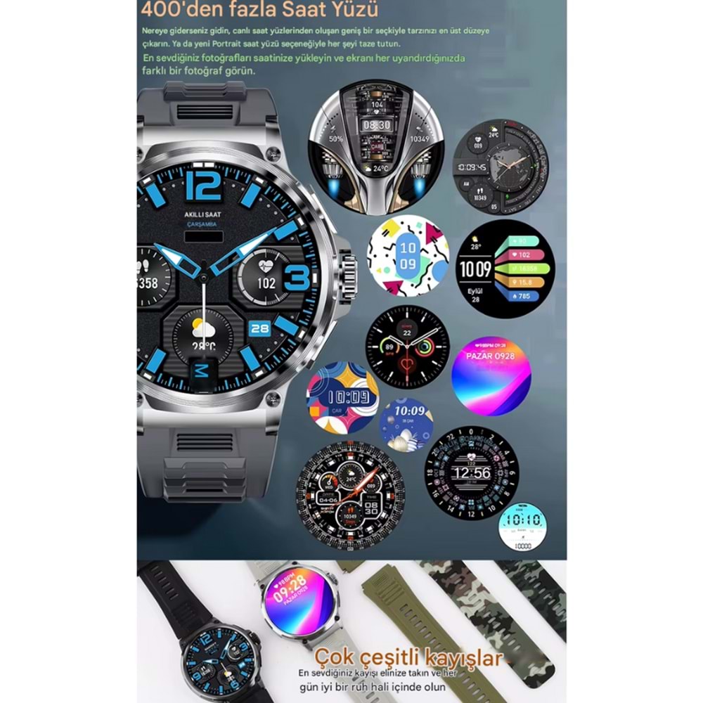 LEERFEİ SW-80 3 KORDON AMOLED AKILLI SAAT