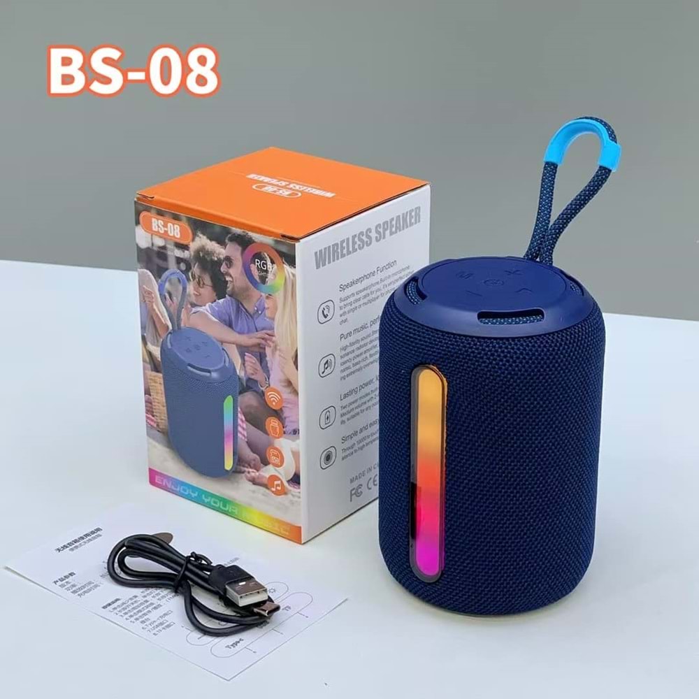 BS-08 IŞIKLI BLUETOOTH SPEAKER