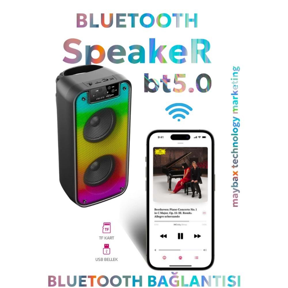 GTS-1873 IŞIKLI BLUETOOTH SPEAKER