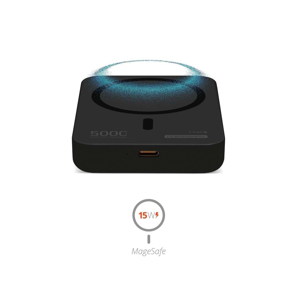 Powerway TXM5 5.000 mAh PD 15W Magsafe Kablosuz Wireless Taşınabilir Şarj Cihazı Powerbank